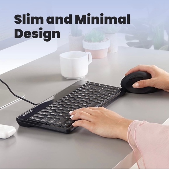 Perixx PERIBOARD-409U Wired USB Mini Keyboard, Black, US English Layout - Picture 4 of 6